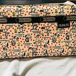 LeSportsac Peanuts Snoopy Red and White Pouch